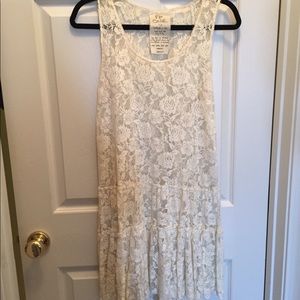 Free People rose lace dress sz L